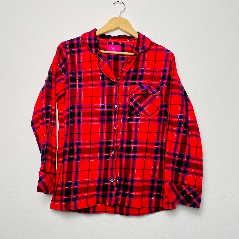 Victorias Secret Plaid Pajama Top L1316